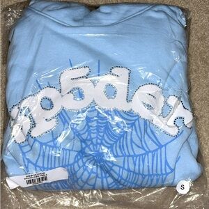 Sp5der hoodie sky blue size small brand new hasn’t been open